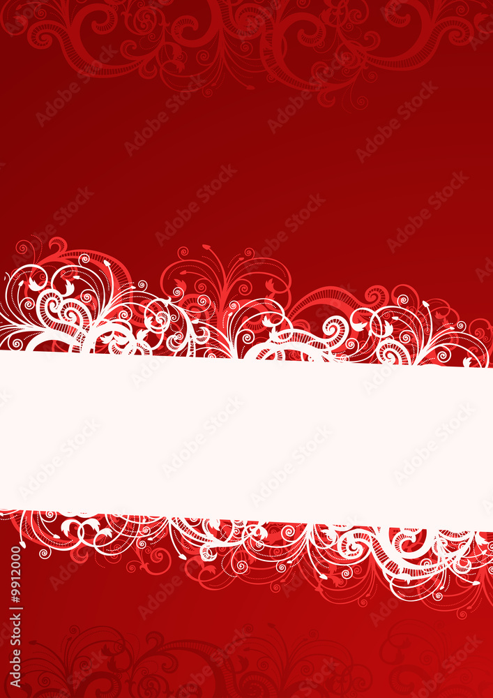 Illustration of red stylish floral wallpaper Illustration of red stylish floral wallpaper