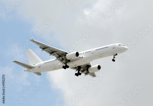 Modern passenger jet in unmarked white color scheme