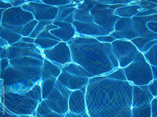 Water surface on a blue swimming-pool © JCVStock