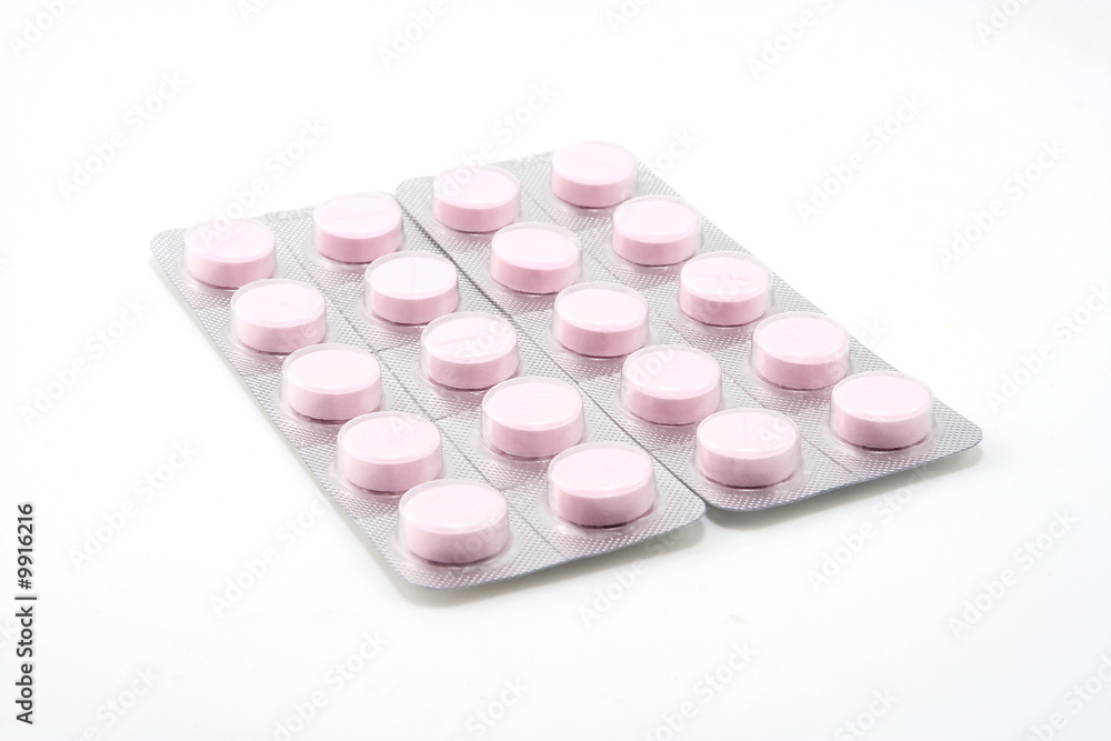Tablets packing on white background Tablets packing on white background