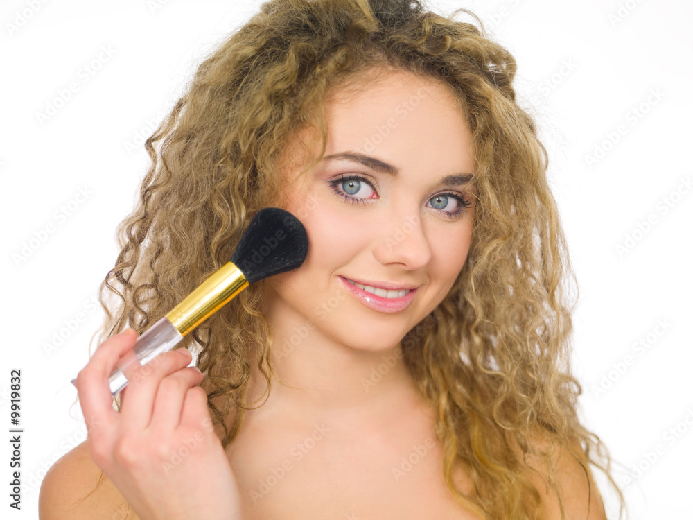 Young beautiful woman during daily morning routines Young beautiful woman during daily morning routines