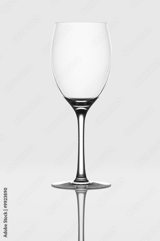 3d rendering of a empty wine glass 3d rendering of a empty wine glass