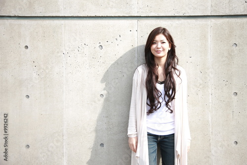 woman by the wall