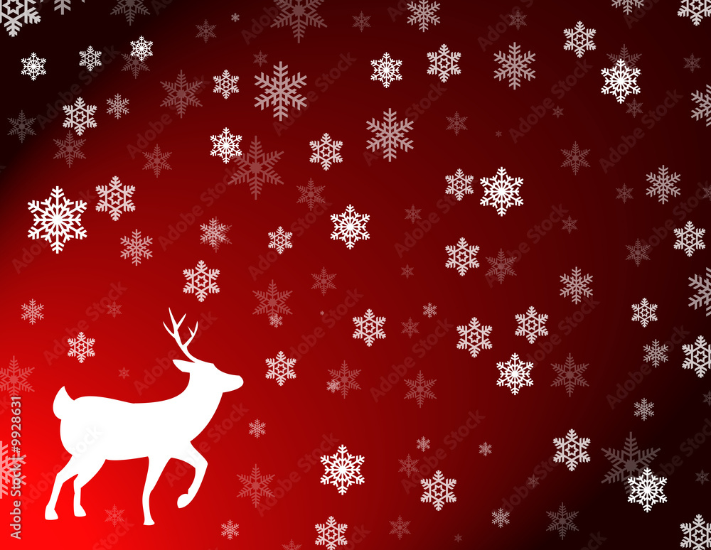 Christmas illustration with reindeer