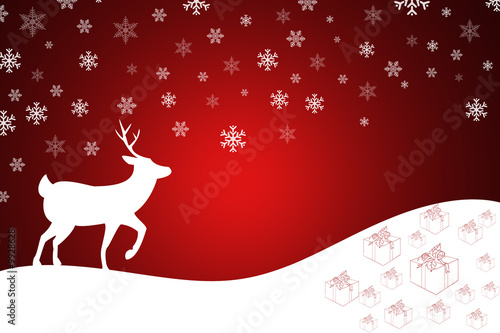 Christmas illustration with reindeer