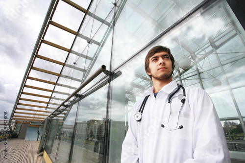 Portrait of a doctor outdoors photo