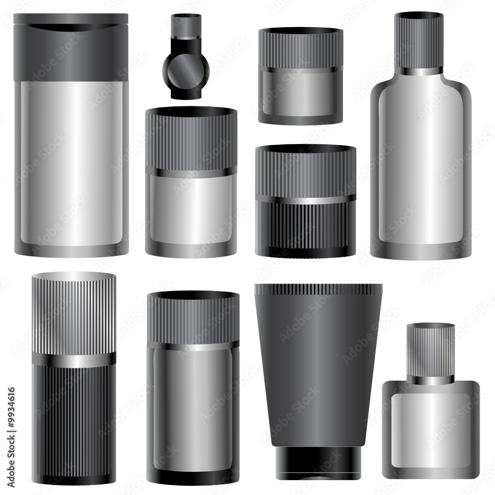 set of black packages - skin care cosmetics set of black packages - skin care cosmetics