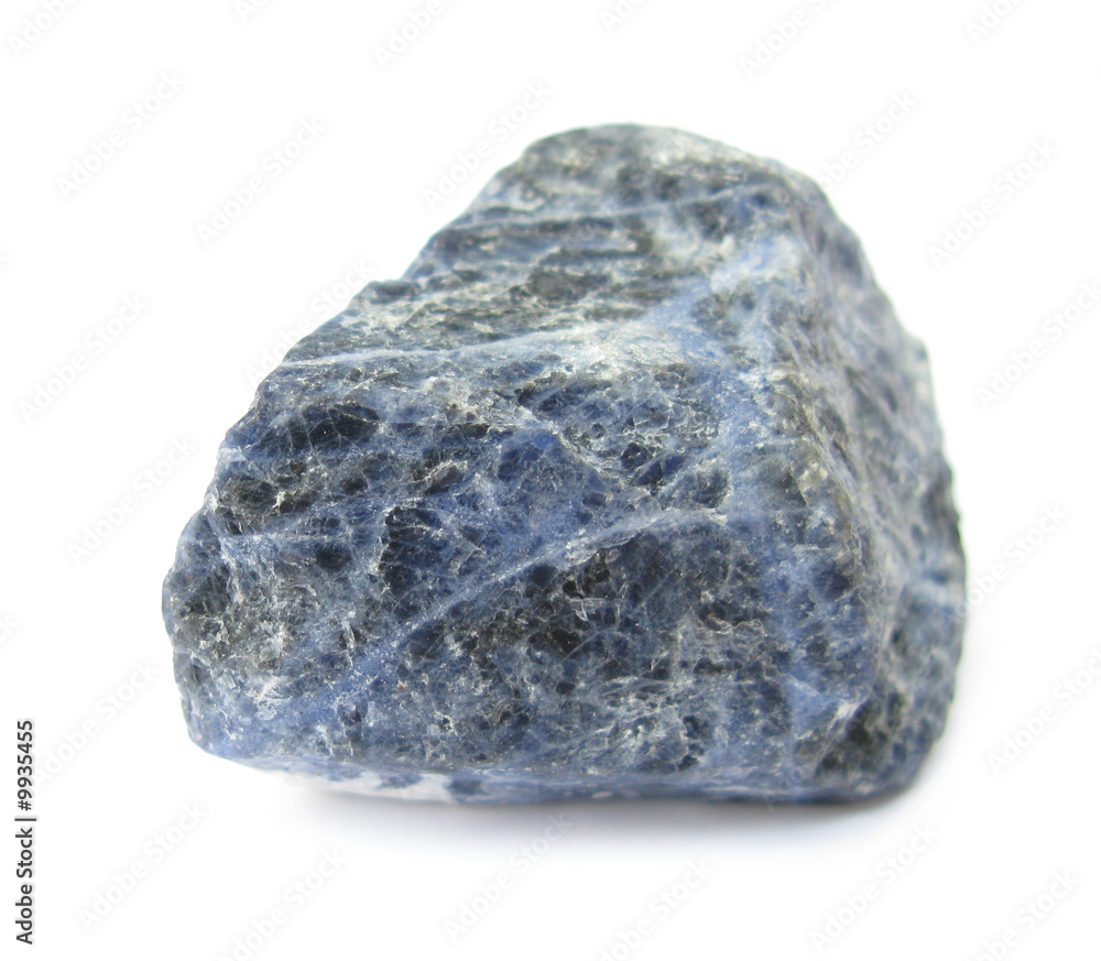 Sodalite blue mineral stone on white Sodalite blue mineral stone on white