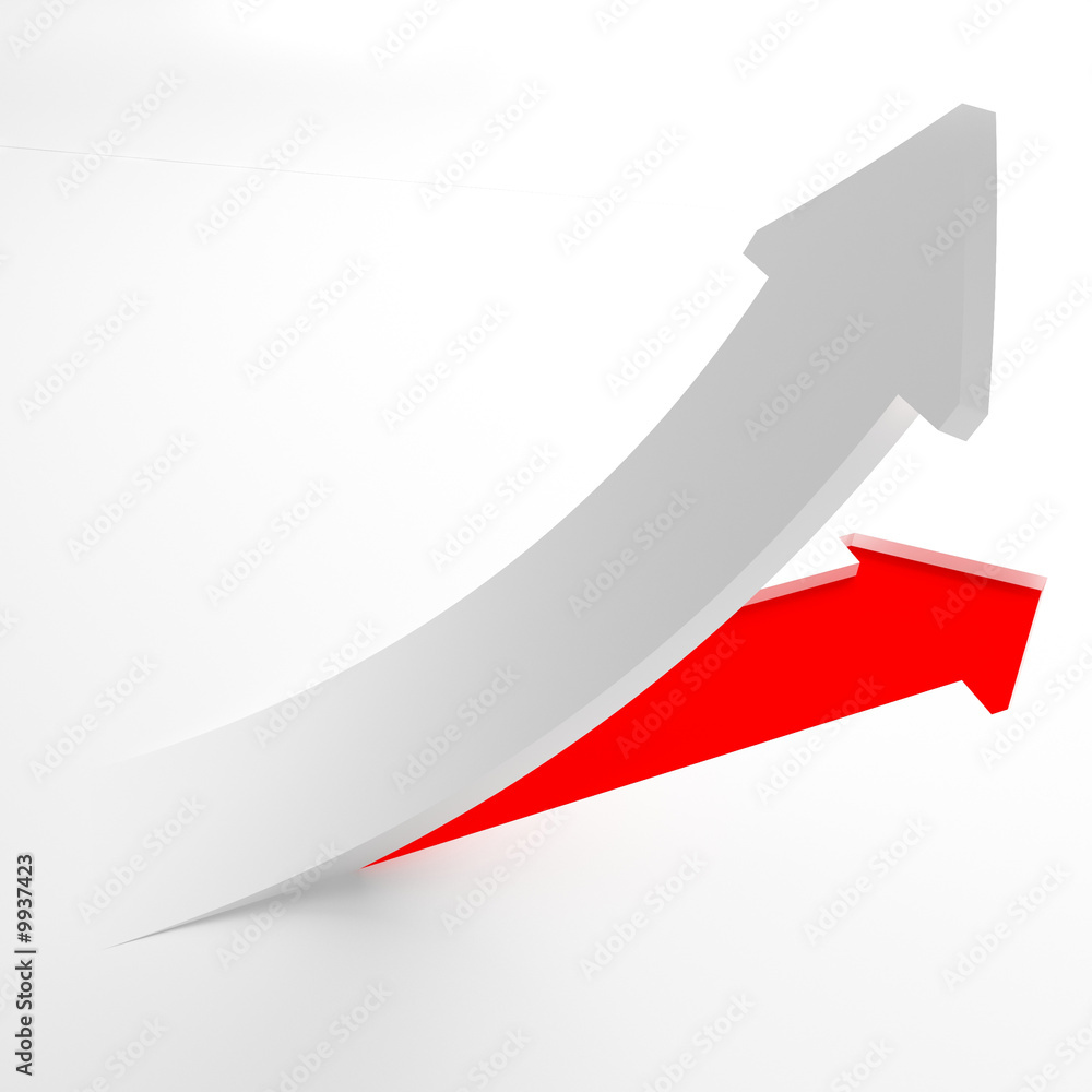 fine image 3d of white rising arrow fine image 3d of white rising arrow
