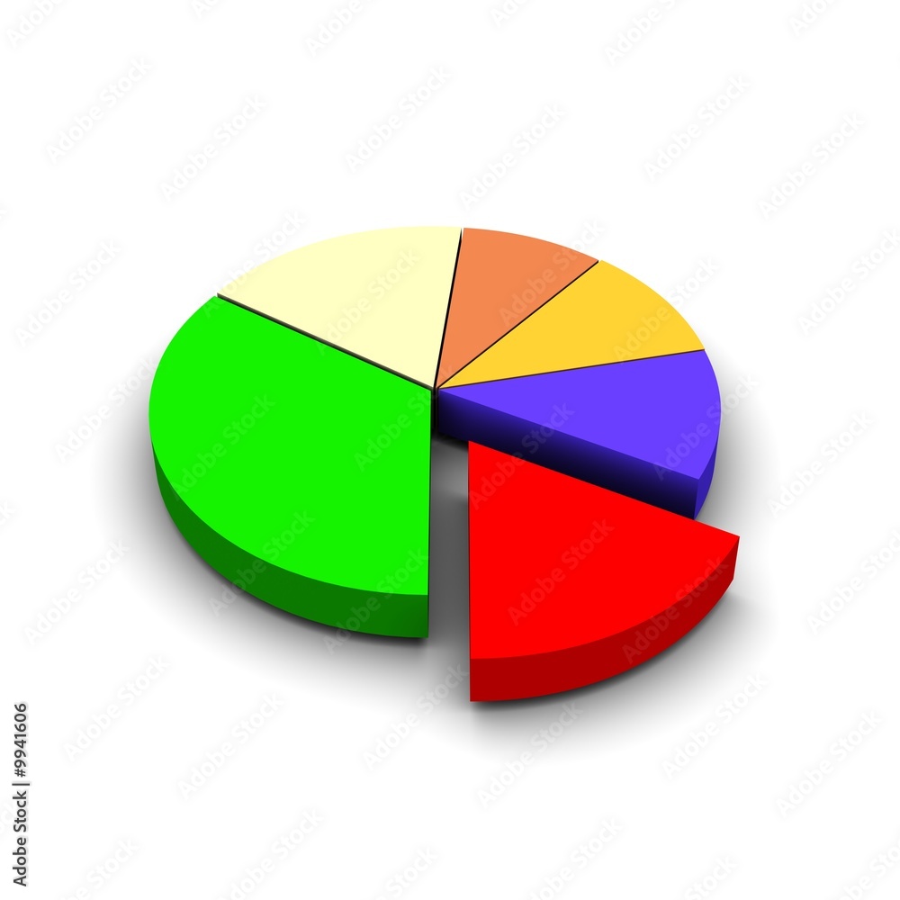 Pie graph 3d rendered illustration Pie graph 3d rendered illustration