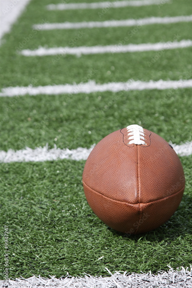 American football on the field