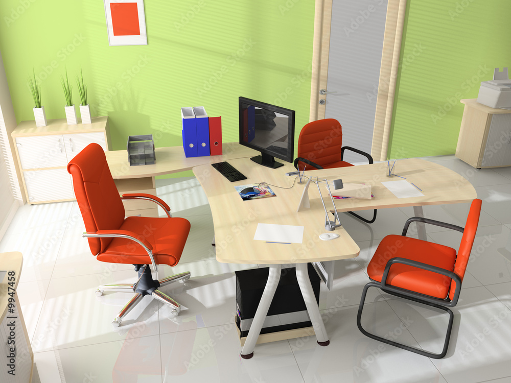 Fototapeta premium Modern interior with furniture for office