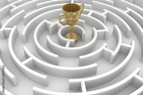 White circle labyrinth with...