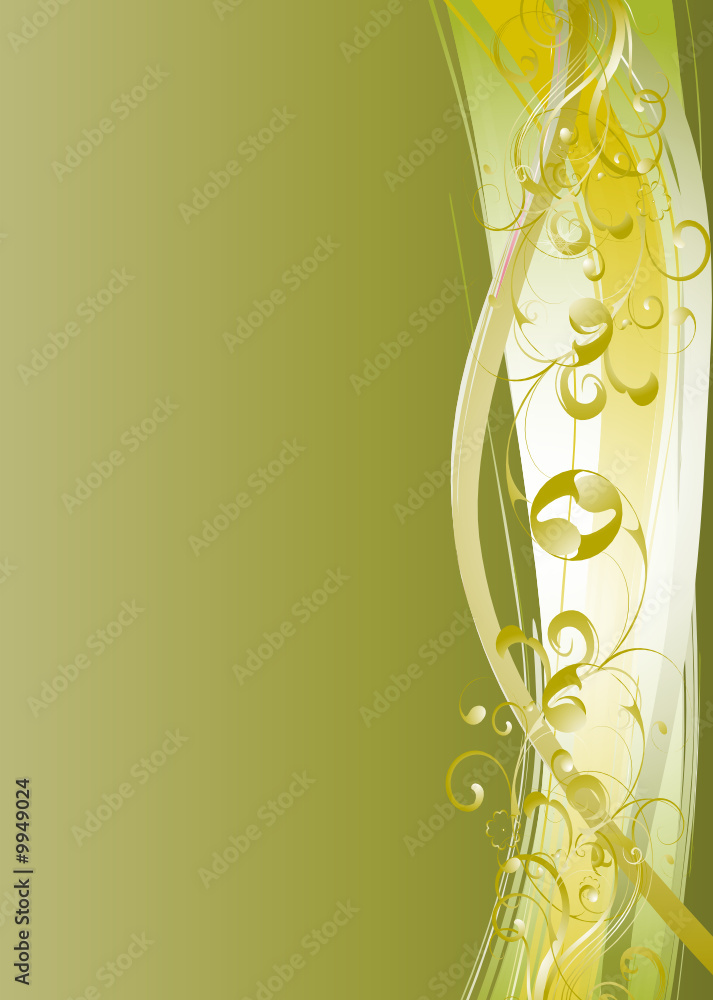 floral verte et ruban
