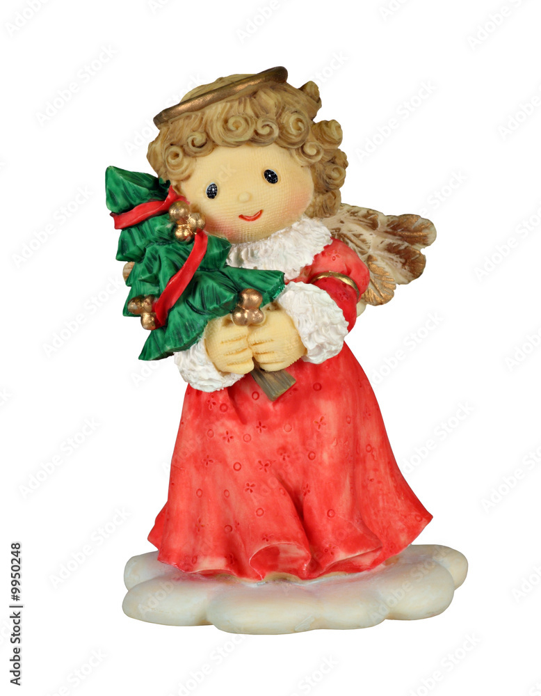 Christmas angel figurine isolated on a white background