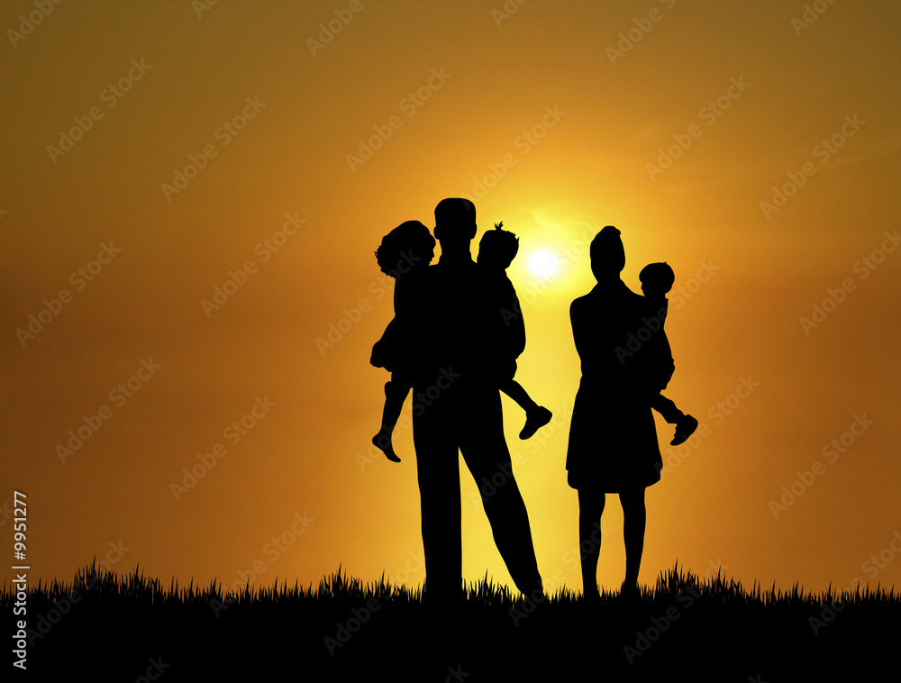 family at sunset 2