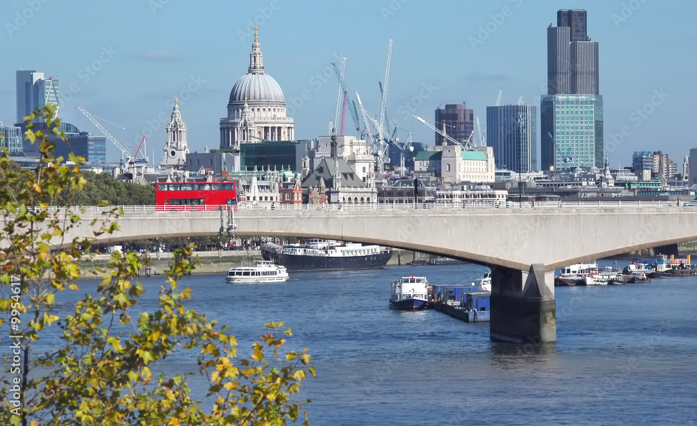 london skyline across the river thames