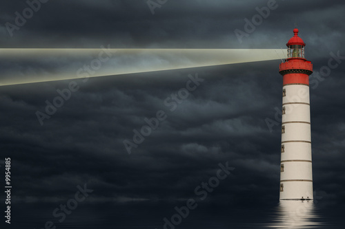 faro nella notte photo