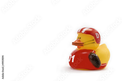 rubber duck with football and helmet, jersey with #01