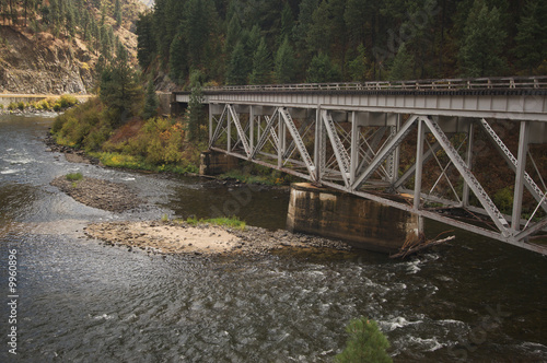 Iron Train Bridge Over Mountain River