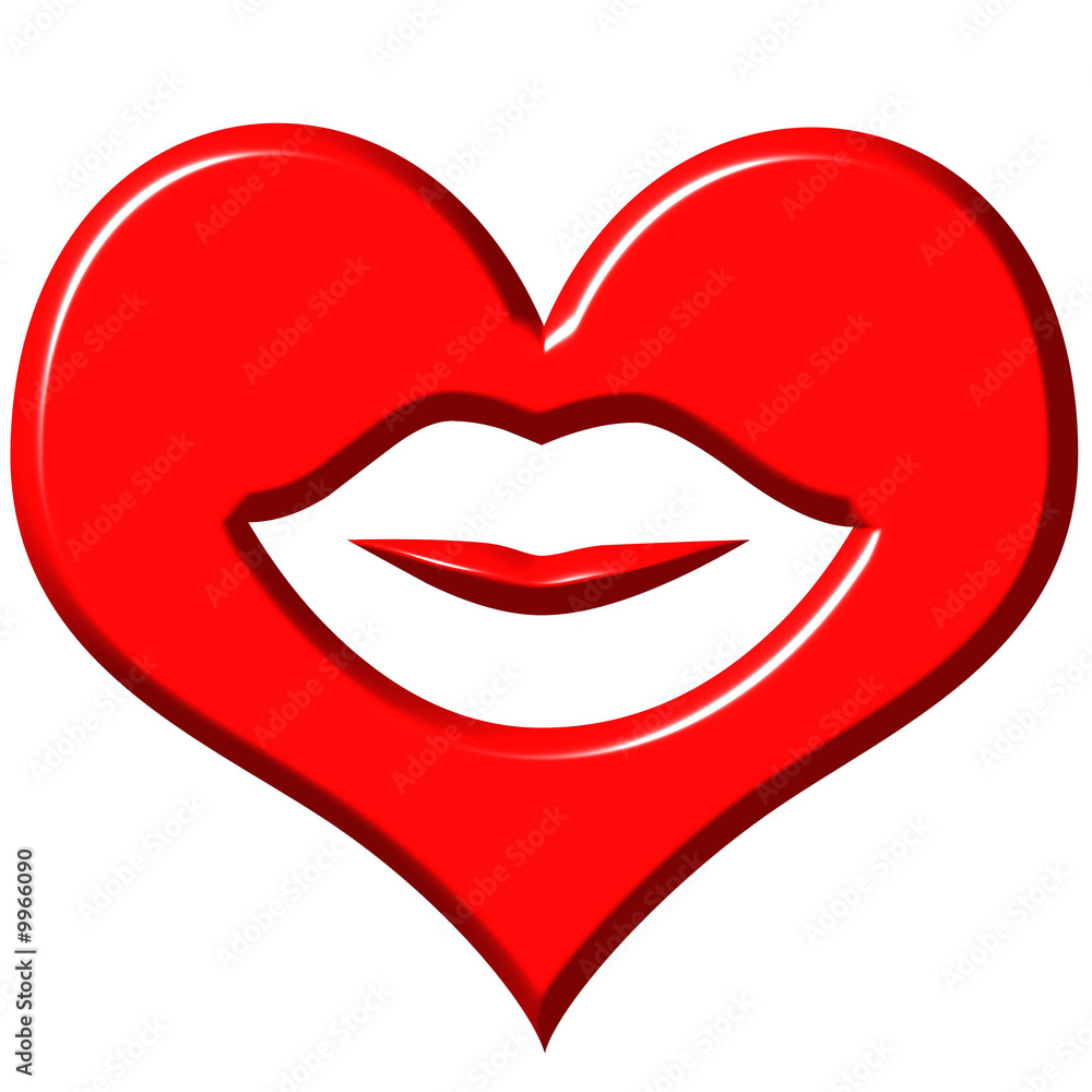 Love kiss isolated in white