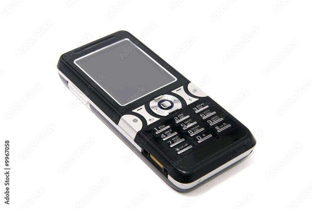 black cell phone isolated on white background black cell phone isolated on white background