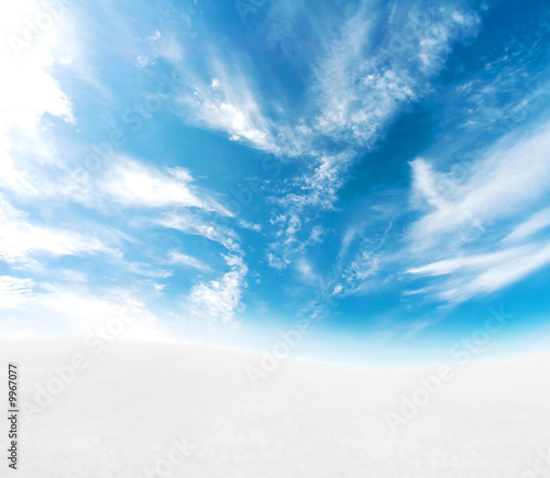 Beautiful S-curved snowy hills