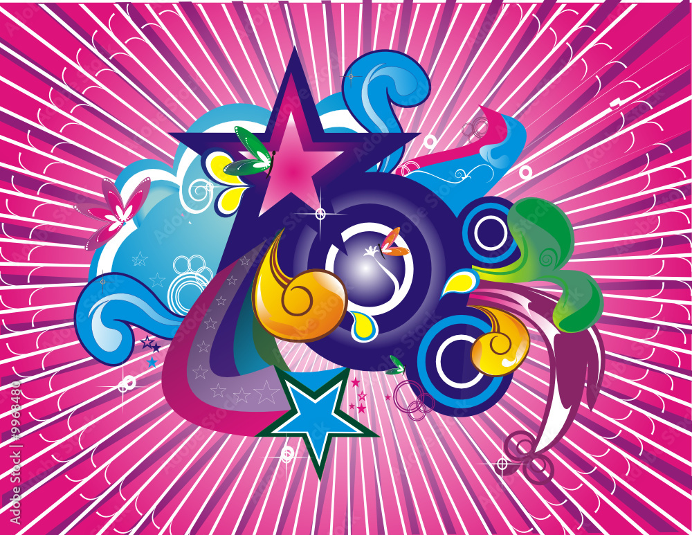 Fototapeta premium color shapes vector illustration