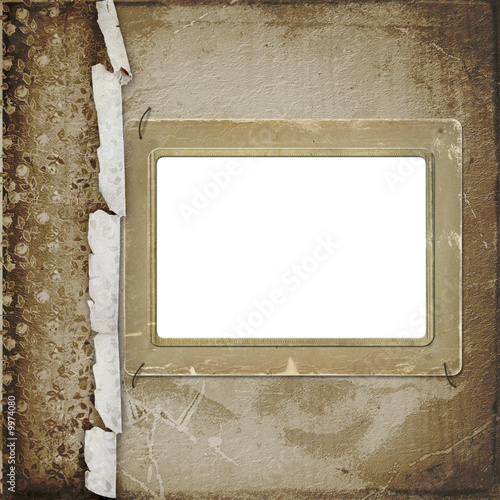 Old photoframe on the  abstract background photo