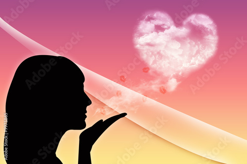Tableau sur toile blowing a kiss