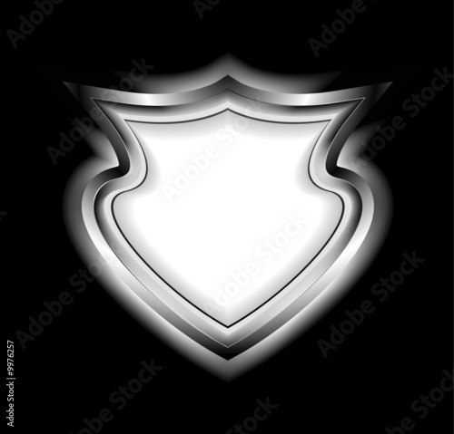 Silver shield. Vector illustration