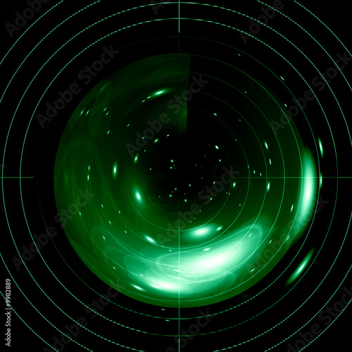 green empty radar screen on a black background