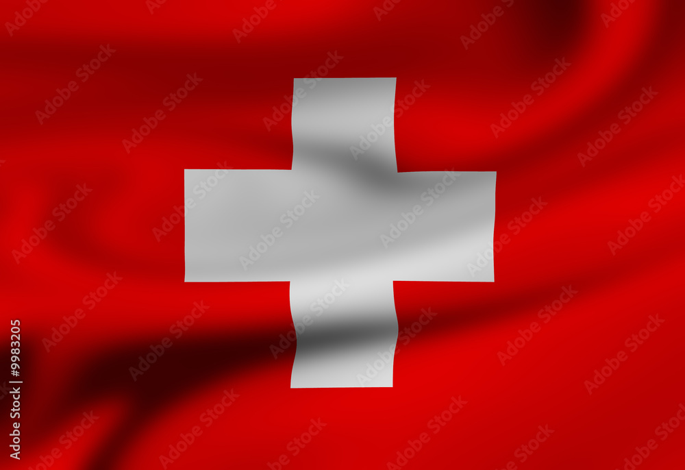 Swiss flag waving in the wind Swiss flag waving in the wind