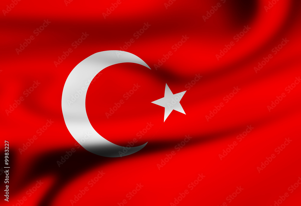 Obraz premium Turkish flag waving in the wind
