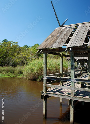 Wood Covered Pier on Bayou