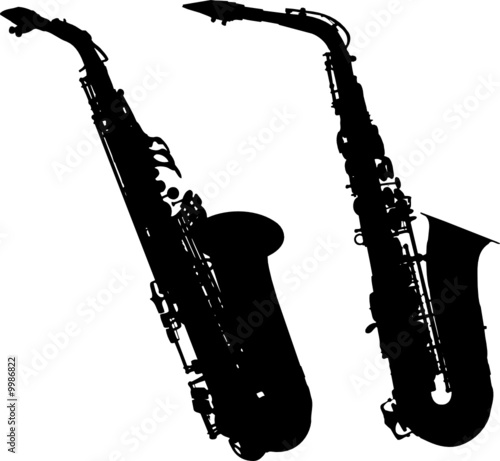 silhouettes saxophone photo