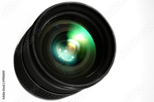 camera lens on white background