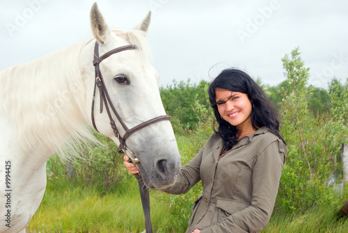beautiful girl and horse.romantic production