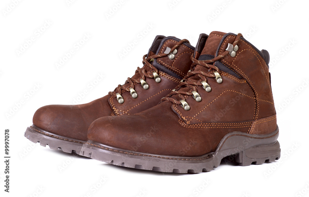 Pair of winter boots isolated on white Pair of winter boots isolated on white