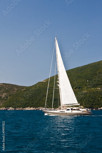 Yacht in Kotor bay