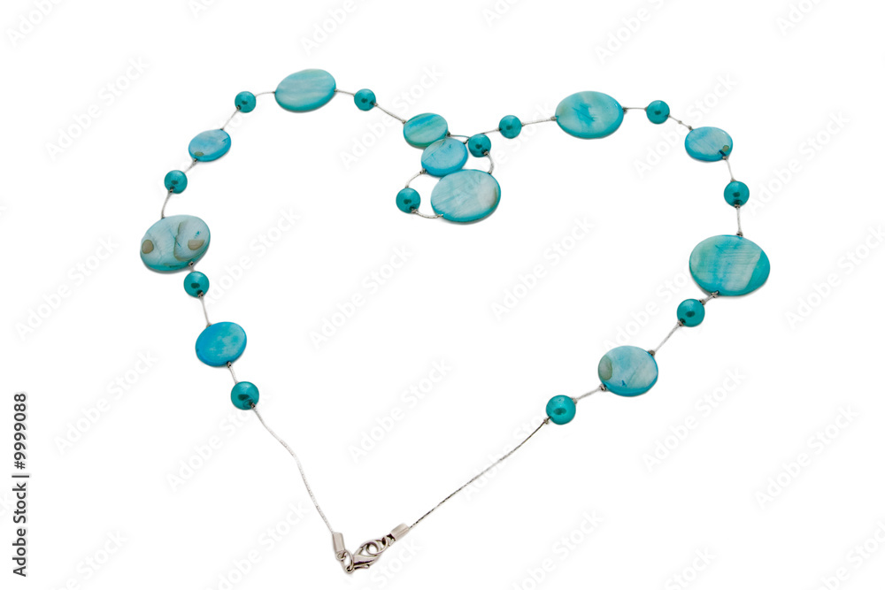 Naklejka premium collier en forme de coeur bleu