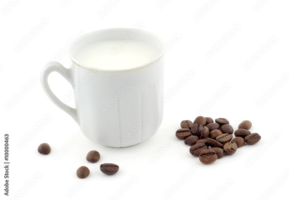 Cafe con leche sobre fondo blanco Cafe con leche sobre fondo blanco