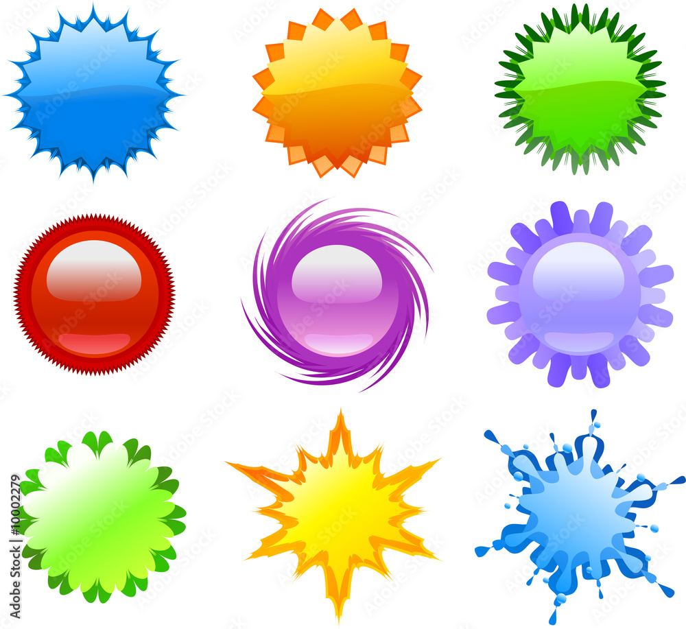 illustration of various stars and burst shapes illustration of various stars and burst shapes