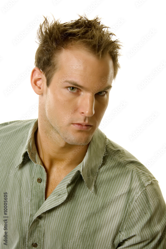 Young male hedshot with modern hairstyle Young male hedshot with modern hairstyle