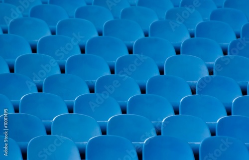 Blue sits on the stadium.