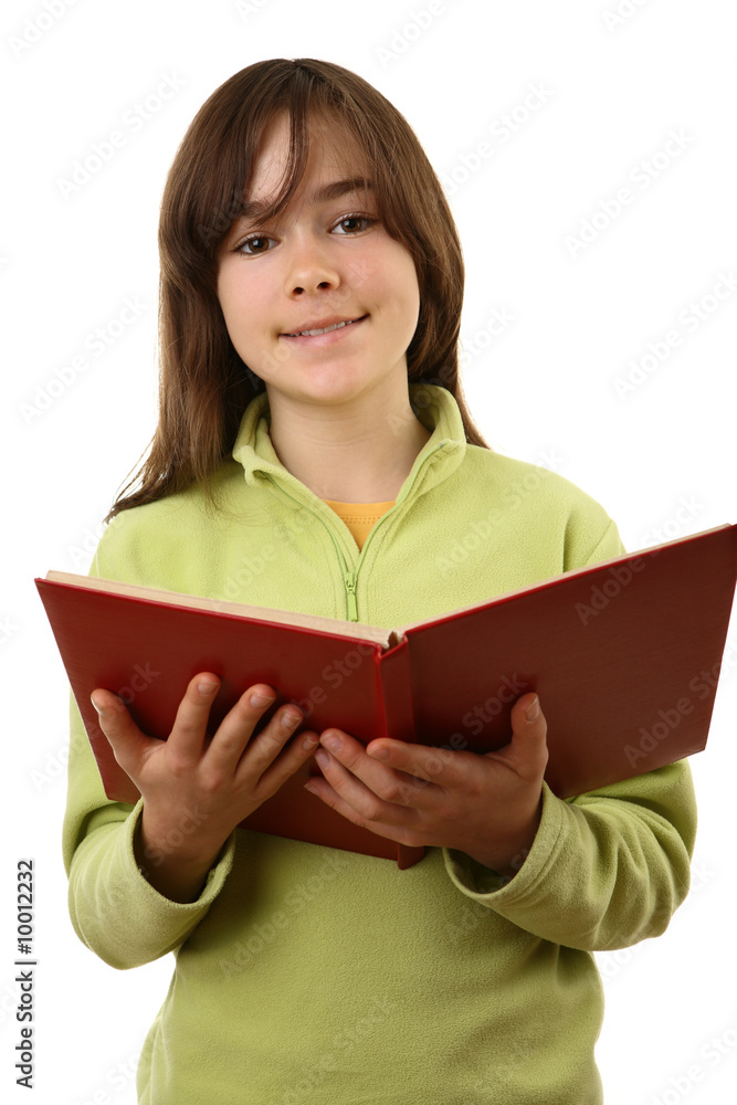 Girl readig book isolated on white Girl readig book isolated on white