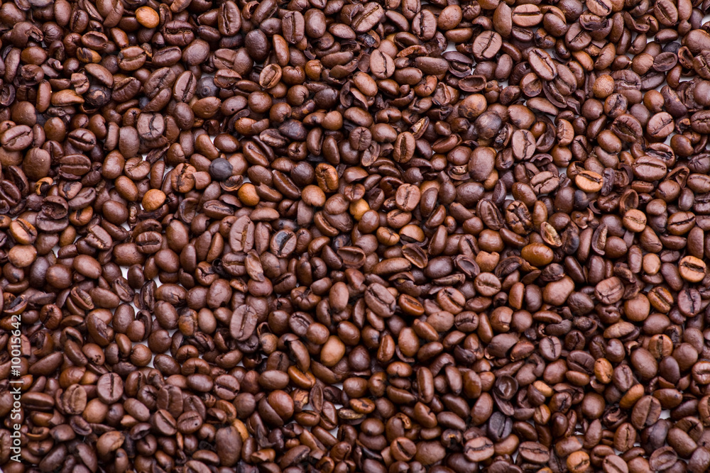 Fläche aus vielen Kaffeebohnen