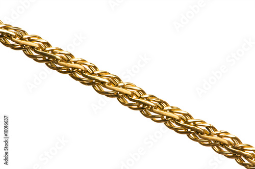 Golden chain  isolated on the white background