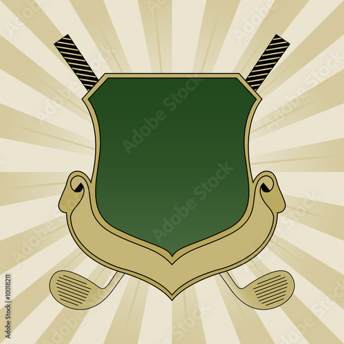 Gold and Green Golf Shield