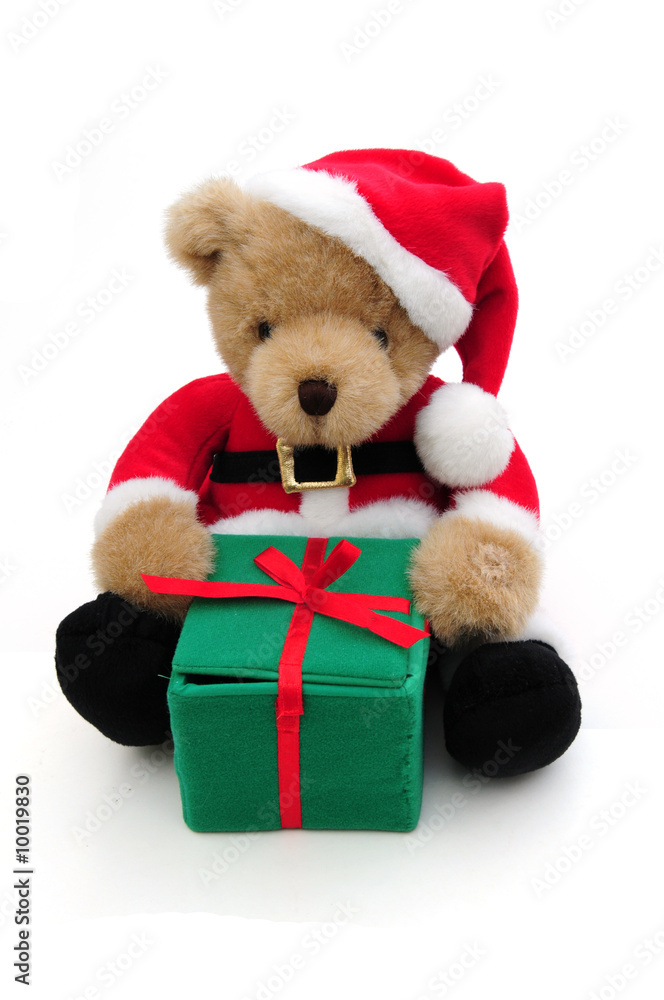 teddy in santa suit
